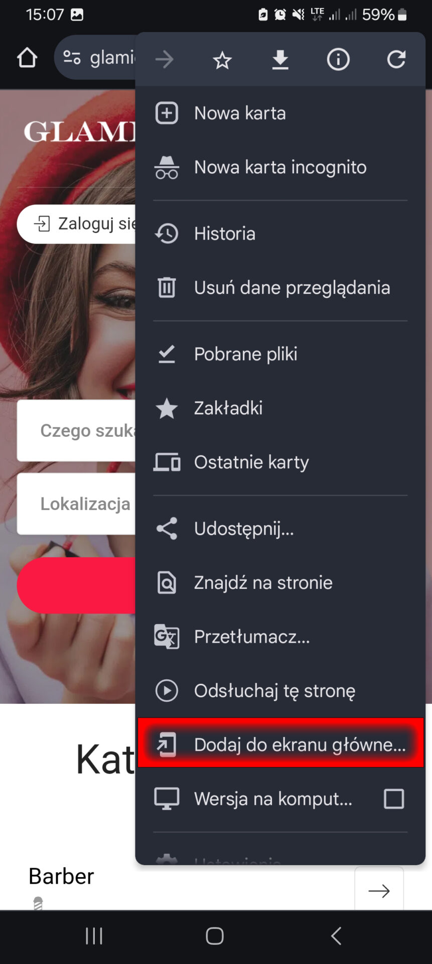 Aplikacja mobilna portalu GLAMIO