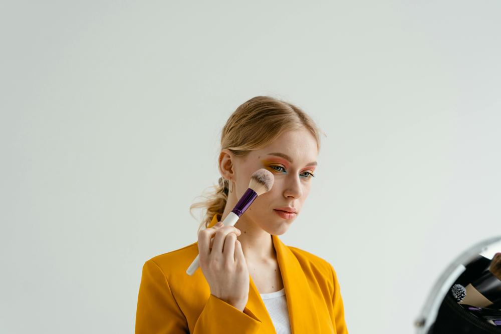applying eyeshadow